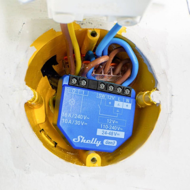 releu inteligent shelly 1 gen3, 1 canal, 16a, wifi, contact uscat