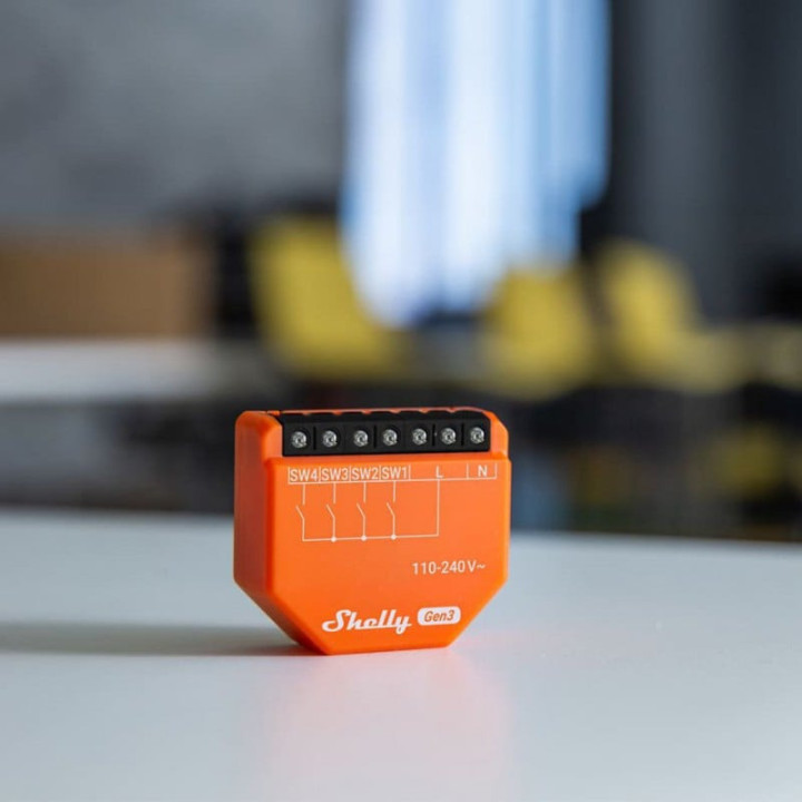 modul de activare al scenelor shelly i4 gen3, wifi, 4 intrari digitale
