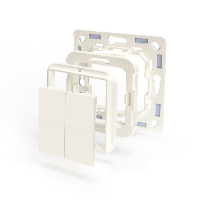 comutator de perete shelly blu wall switch 4 + rama busch-jaeger