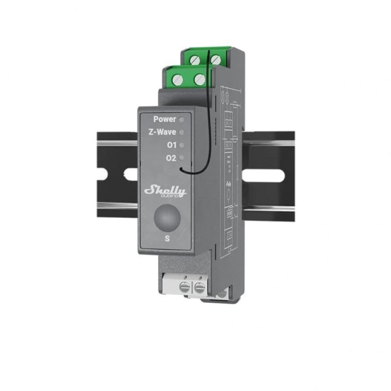 releu inteligent shelly qubino wave pro 2, 16a, 2 canale, z-wave releu inteligent shelly qubino wave pro 2, 16a, 2 canale, z-wave