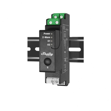 releu inteligent shelly qubino wave pro 2pm, 16a, 2 canale, monitorizarea consumului, z-wave