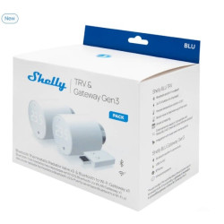 pachet de 2 valve termostatice pentru calorifer shelly blu trv, cu hub bluetooth inclus in pachet