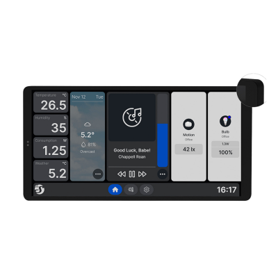 display smart cu intrerupator integrat shelly wall display x 2 silver, ecran 6.95   , integrare nativa home assistant