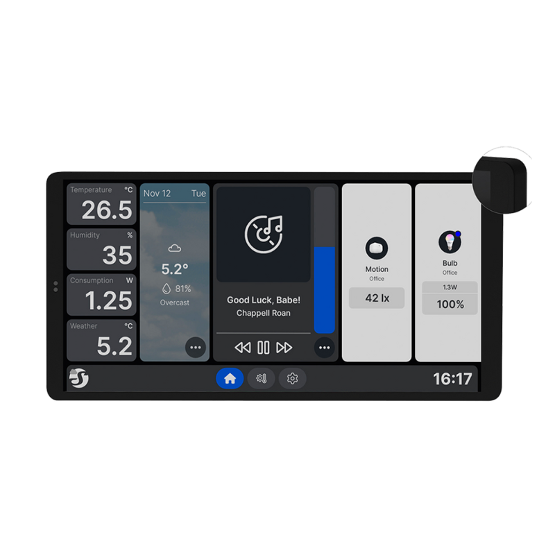 display smart cu intrerupator integrat shelly wall display x 2 silver, ecran 6.95   , integrare nativa home assistant