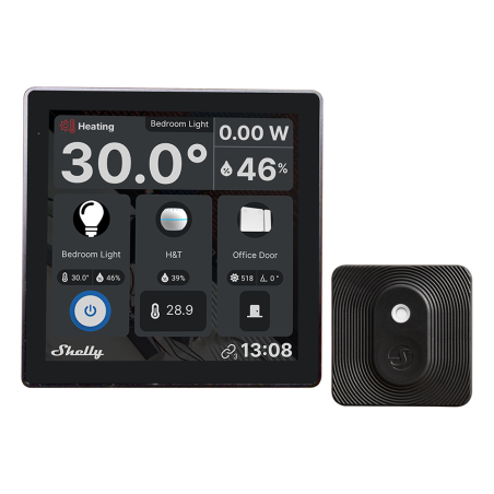 intrerupator smart cu touchscreen shelly wall display, wi-fi, negru bluethooth + ht black