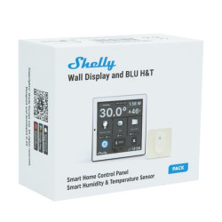 intrerupator smart cu touchscreen shelly wall display, alb, wi-fi, bluethooth + blu ht