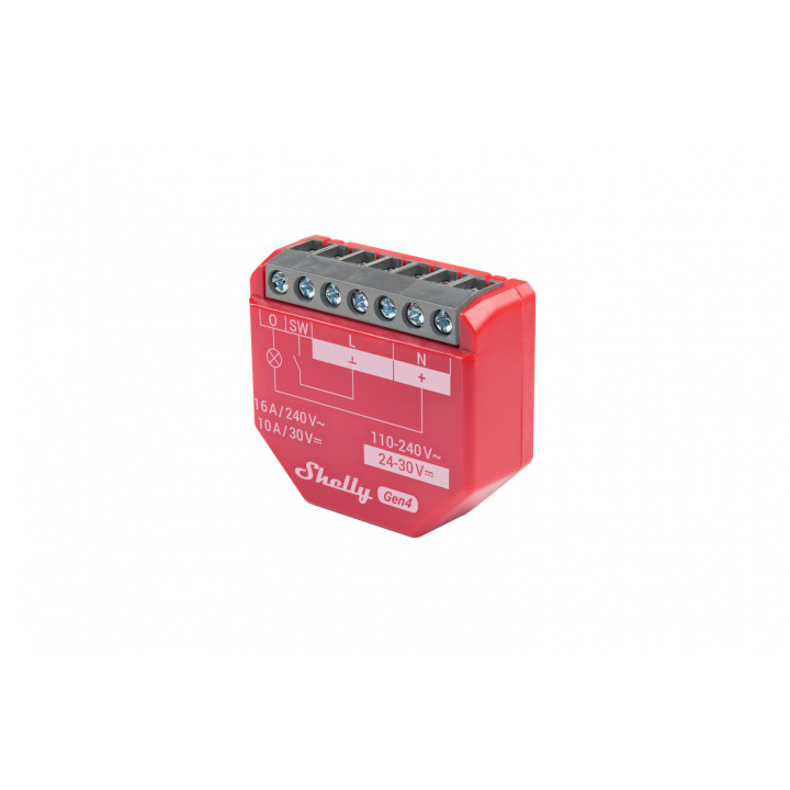 releu inteligent shelly 1pm gen4, 1 canal, 16a, monitorizare consum, multiprotocol (wifi, bluetooth, matter, zigbee) , integrare