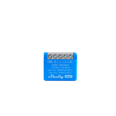 releu inteligent shelly 1 mini gen4, 1 canal, 8a, multiprotocol (wifi, bluetooth, matter, zigbee), contact uscat