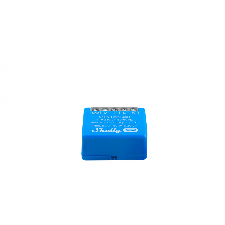 releu inteligent shelly 1 mini gen4, 1 canal, 8a, multiprotocol (wifi, bluetooth, matter, zigbee), contact uscat