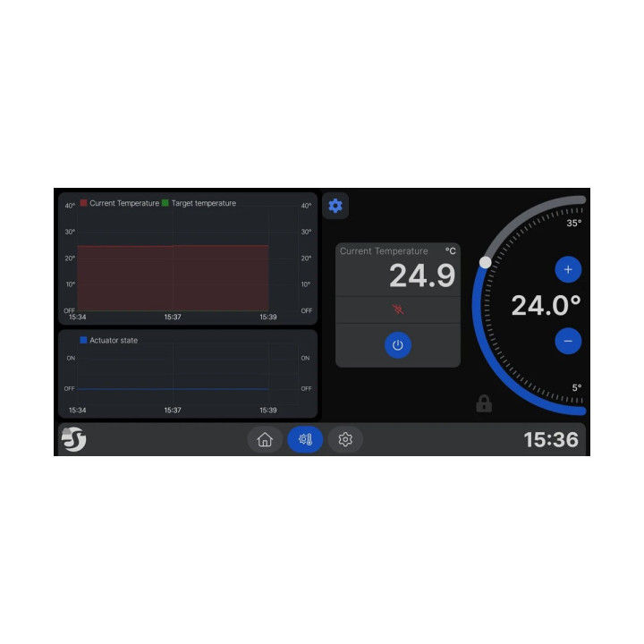display smart cu intrerupator integrat shelly wall display x 2 negru, ecran 6.95   , integrare nativa home assistant - shelly