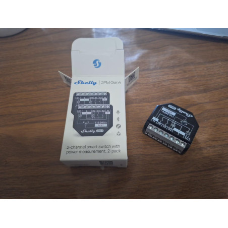 packet 2 relee inteligente shelly 2pm gen4, 2 canale, 2x10a, monitorizare consum, multiprotocol (wifi, bluetooth, matter, zigbee
