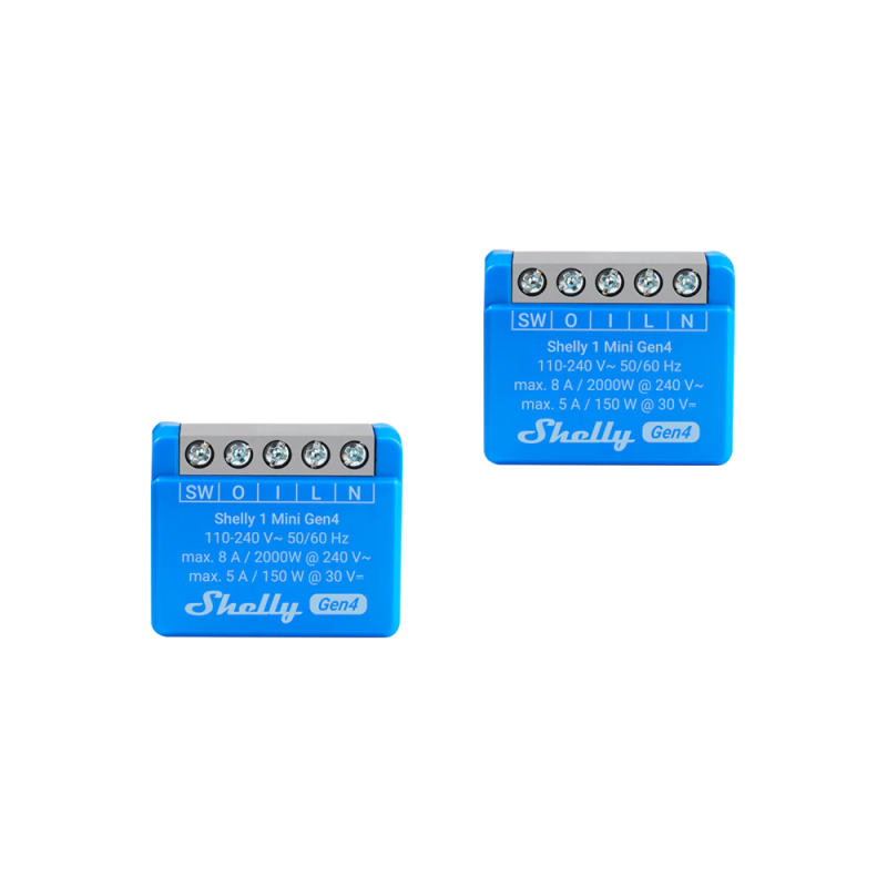 pachet 2x shelly 1 mini gen4 ,   releu inteligent wifi, zigbee, matter, bluetooth
