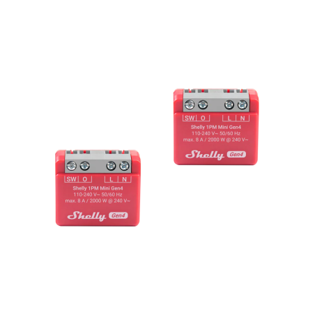 pachet 2x shelly 1pm mini gen4 , releu inteligent wifi, zigbee, matter, bluetooth cu masurare consum