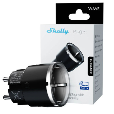 shelly wave plug s black lr ,   priza inteligenta z-wave long range cu masurare consum