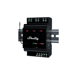 shelly wave pro 3 lr ,   releu inteligent z-wave long range cu 3 canale, montaj pe sina din