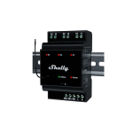 shelly wave pro 3 lr ,   releu inteligent z-wave long range cu 3 canale, montaj pe sina din