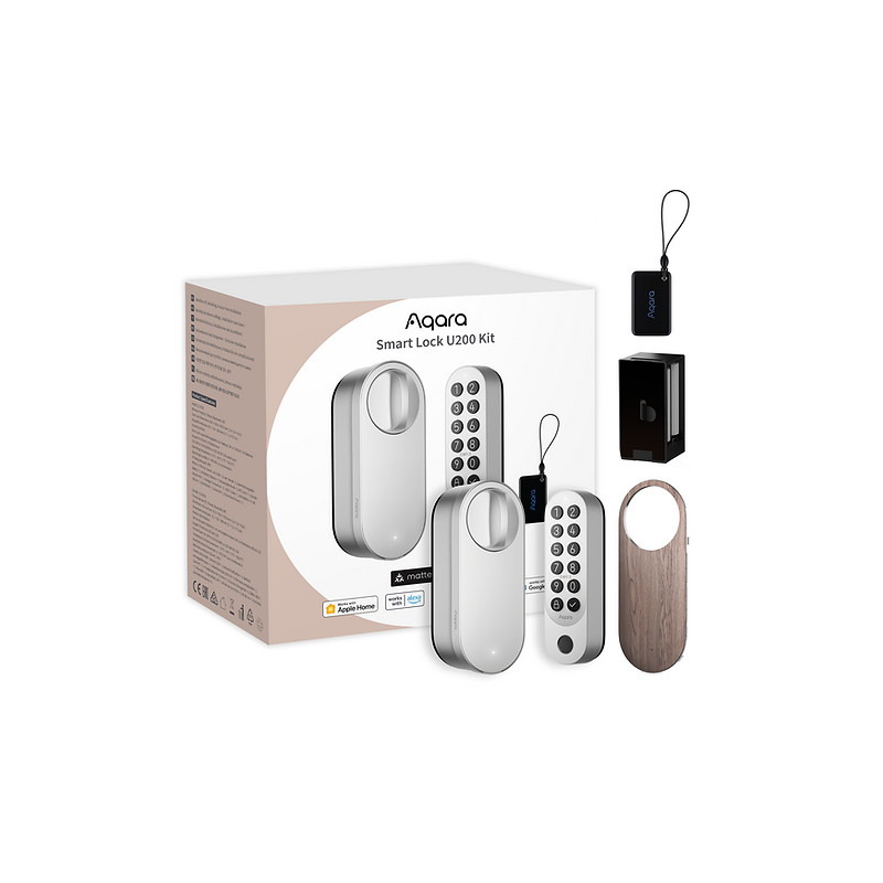 incuietoare   yala inteligenta aqara u200 kit,  silver, apple homekit, matter