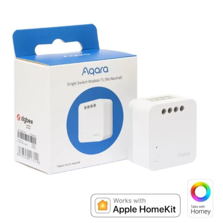 releu inteligent aqara single switch module t1, 1 canal, fara nul, 10a, zigbee