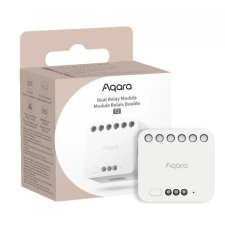 releu inteligent cu 2 canale aqara dual relay module t2, zigbee, monitorizare consum, dry contact