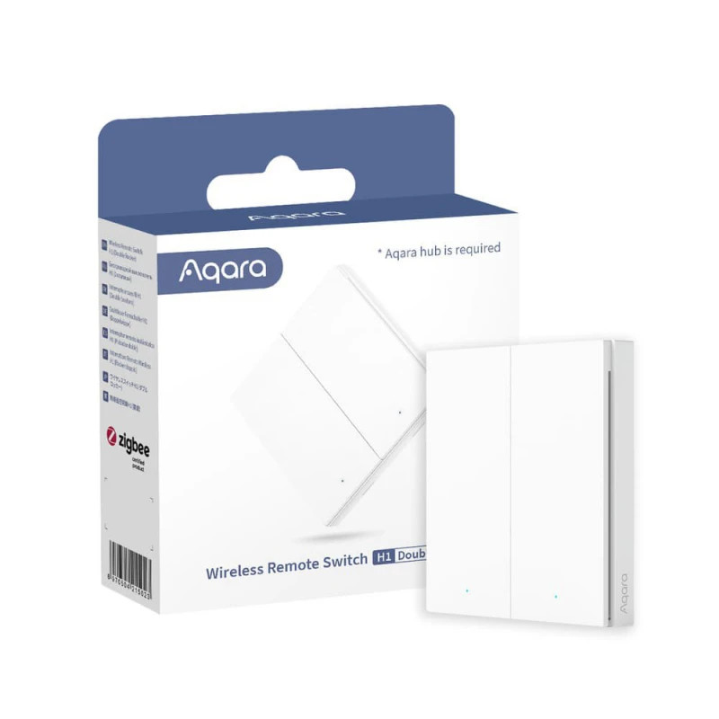 telecomanda aqara wireless remote switch h1 double rocker (wrs-r02), alb