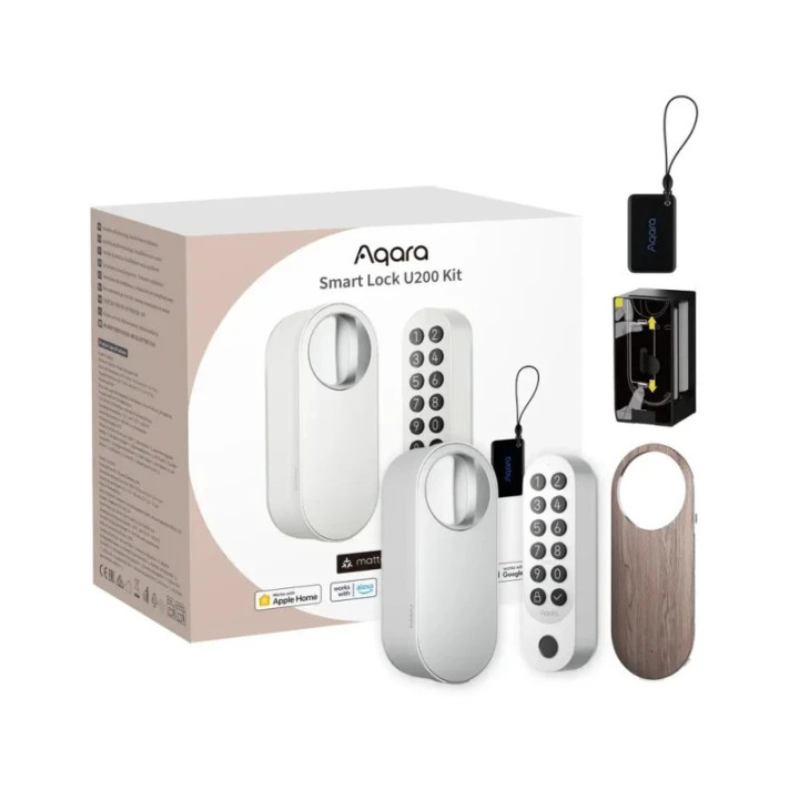 incuietoare   yala inteligenta aqara u200 kit,  alba, apple homekit, matter