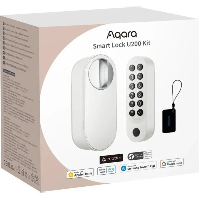 incuietoare   yala inteligenta aqara u200 kit,  alba, apple homekit, matter