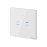 intrerupator inteligent cu touch sonoff t2 eu tx, wireless + rf 433, 2 canale, compatibil ios android, amazon alexa google assis