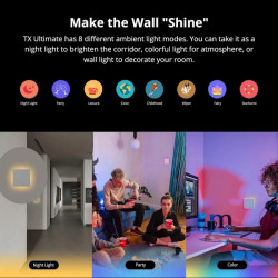 intrerupator smart sonoff t5-4c-86 wifi cu full touch (4 canale), lumina led 5a 1200w