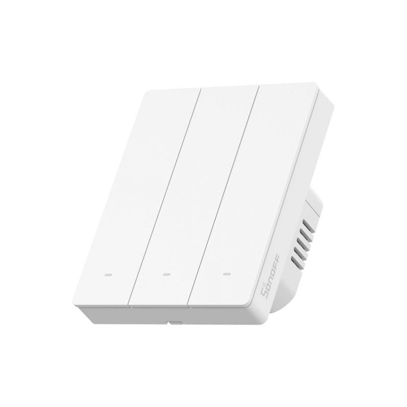 intrerupator inteligent sonoff m5-3c-80w, 3 canale, 10a, protocol matter, alb intrerupator inteligent sonoff m5-3c-80w, 3 canale, 10a, protocol matter, alb