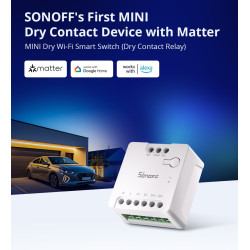 releu smart wifi sonoff mini-d, 2a, 1 canal , contact uscat ac-dc , matter support