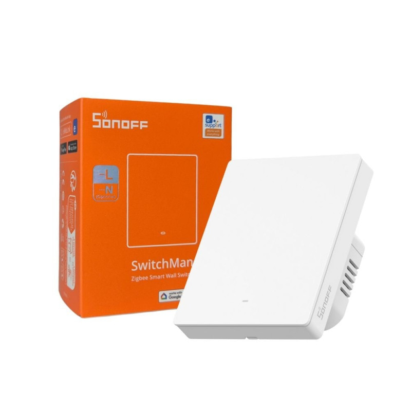 intrerupator inteligent sonoff zbm5-1c-80w, 1 canal, 10a, zigbee, alb