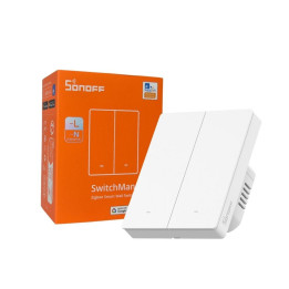 intrerupator inteligent sonoff zbm5-2c-80w, 2 canale, 10a, zigbee, alb