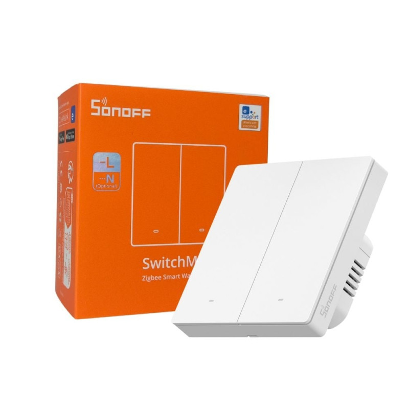 intrerupator inteligent sonoff zbm5-2c-86w, 2 canale, 10a, zigbee, alb intrerupator inteligent sonoff zbm5-2c-86w, 2 canale, 10a, zigbee, alb