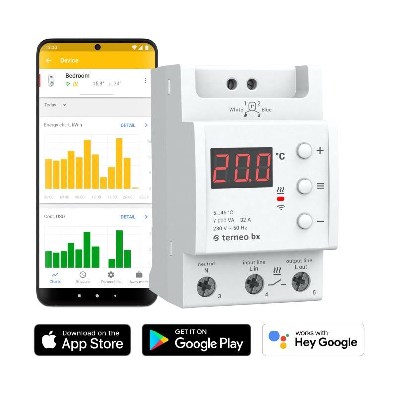 termostat inteligent prin wi-fi terneo bx