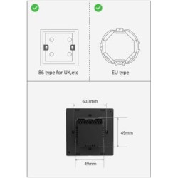 intrerupator smart cu touch si functie termostat sonoff ns panel - alb