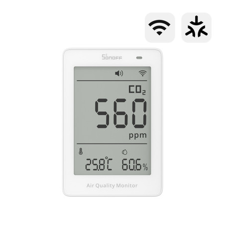 sonoff airguard co2 - monitor inteligent co2 cu matter over wi-fi pentru calitatea aerului (sawf-08p)