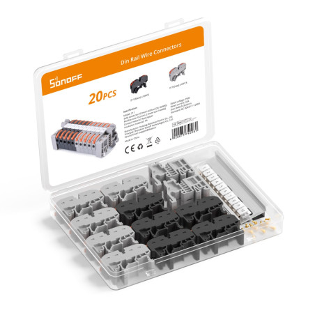 sonoff din rail wire connectors d211 - bloc terminal cu parghie pentru sina din, conectare rapida