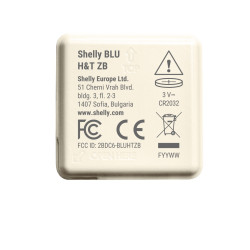 shelly blu h&t zb ivory - senzor inteligent de temperatura si umiditate, zigbee 3.0, autonomie 3 ani
