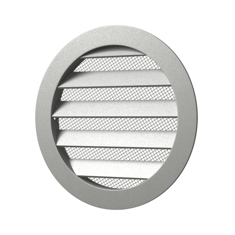grila ventilatie rotunda o100mm, exterior o125mm, aluminiu