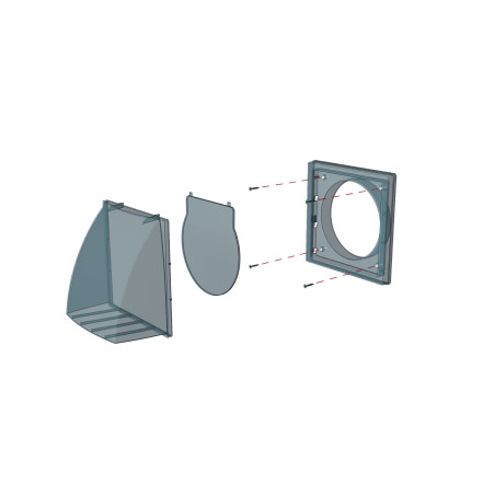 grila ventilatie o100mm patrata cu clapeta antiretur, exterior 150x150, asa plastic beige