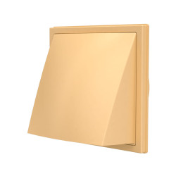 grila ventilatie o125mm patrata cu clapeta antiretur, exterior 150x150, asa plastic beige