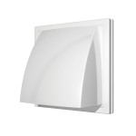 grila ventilatie o125mm patrata cu clapeta antiretur, exterior 150x150, asa plastic alb