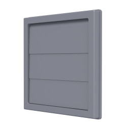 grila ventilatie patrata cu clapeta antiretur, diametru o125mm, exterior 150x150, asa plastic grey