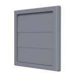 grila ventilatie patrata cu clapeta antiretur, diametru o125mm, exterior 150x150, asa plastic grey