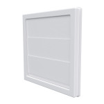 grila ventilatie o100mm patrata cu lamele gravitationale, exterior 150x150, asa plastic alb