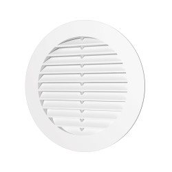 grila ventilatie rotunda o100mm, exterior o130mm, plastic alb