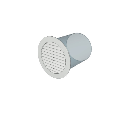 grila ventilatie rotunda o100mm, exterior o130mm, plastic alb
