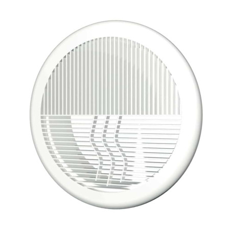 grila ventilatie rotunda design o100mm, exterior o143mm, plastic alb