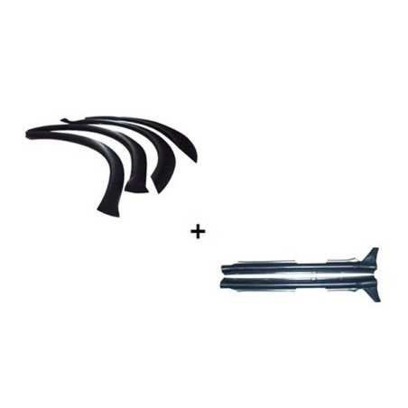 Marginile din plastic, pragurile, Aripi + prag SKODA FABIA I 1997 - 2007 plastic 4 + 2buc -1, dioda.ro