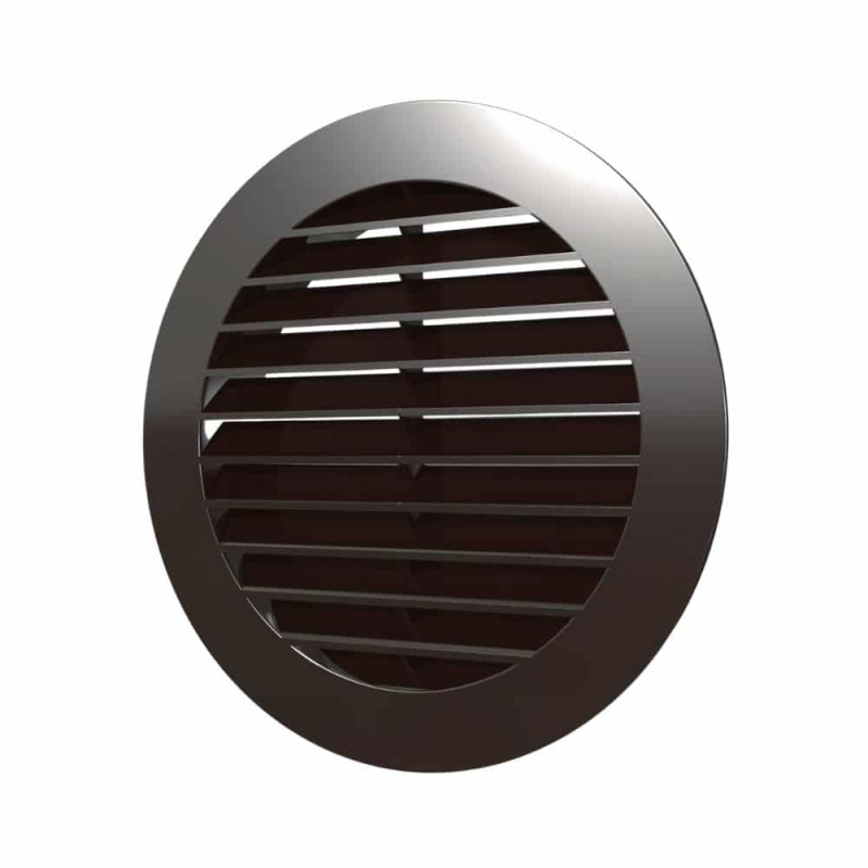 grila ventilatie rotunda o100mm, exterior o130mm, asa plastic brown
